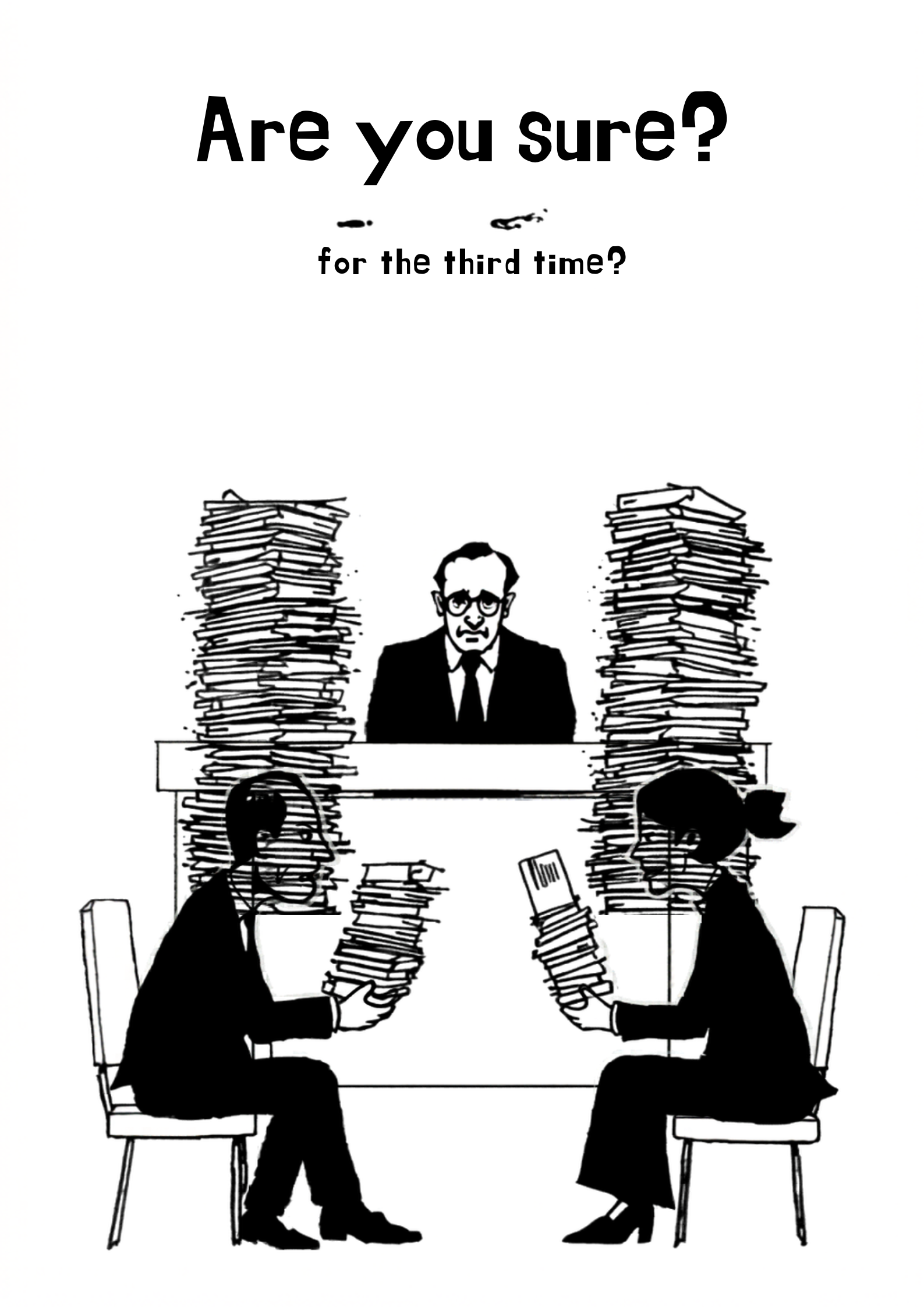 Двама души с документи и тъжни физиономии