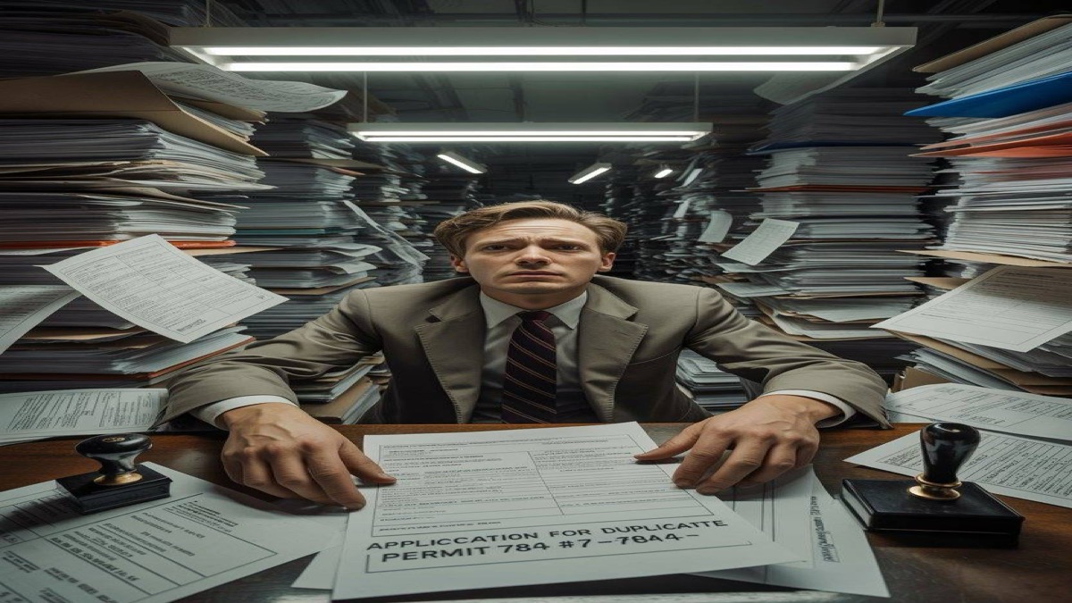 Куп хартии на бюро в администрация